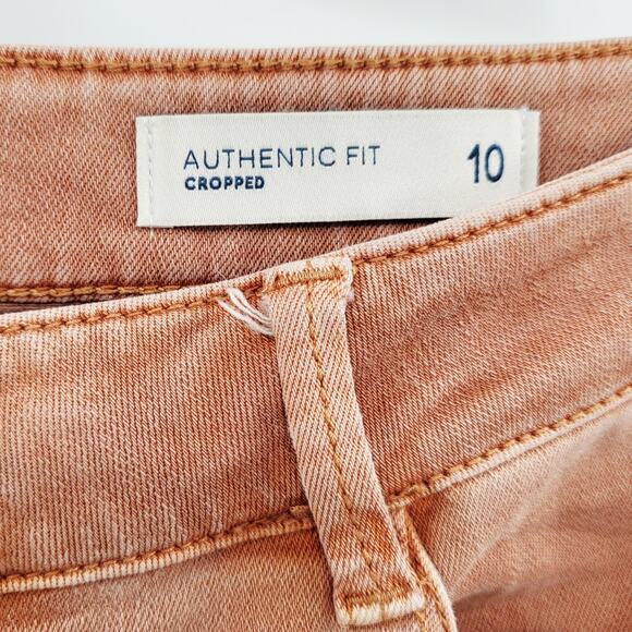 J. Jill Denim Authentic Fit Cropped Copper Orange Jeans Zip Fly Women's Size 10 - Picture 6 of 8